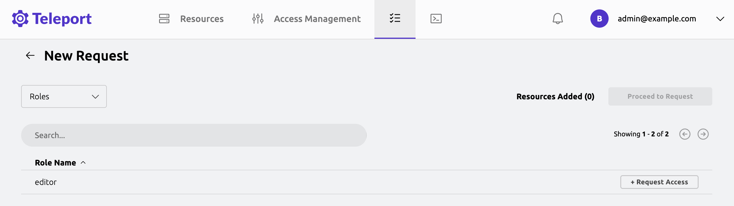 New access request