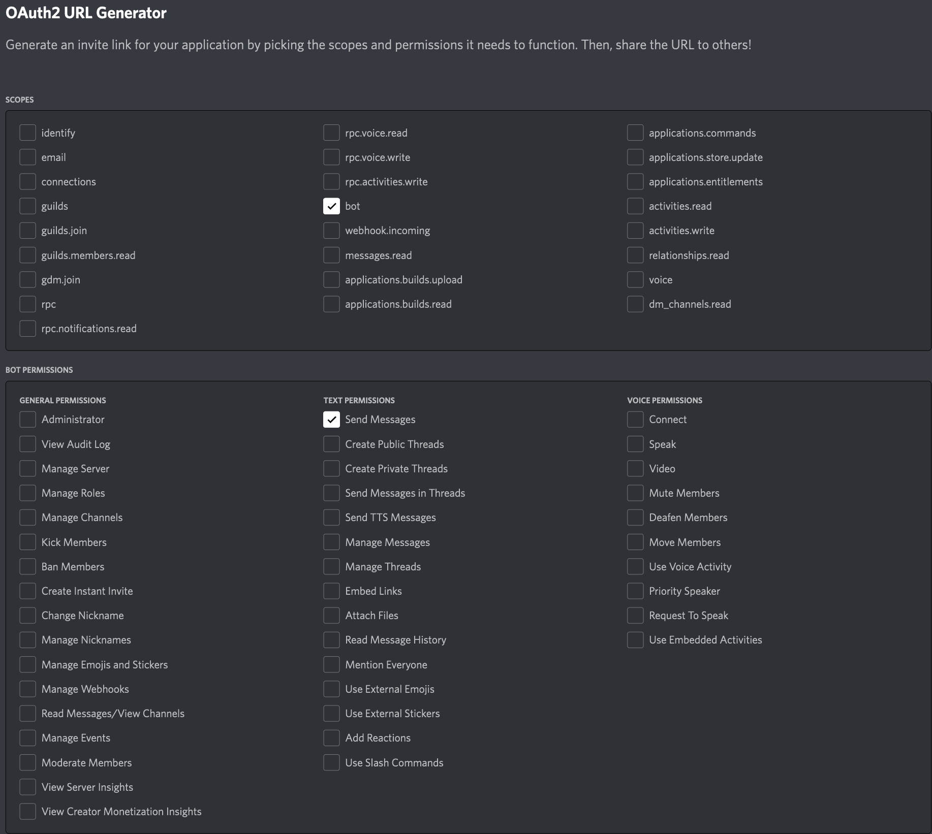 Set Discord permissions