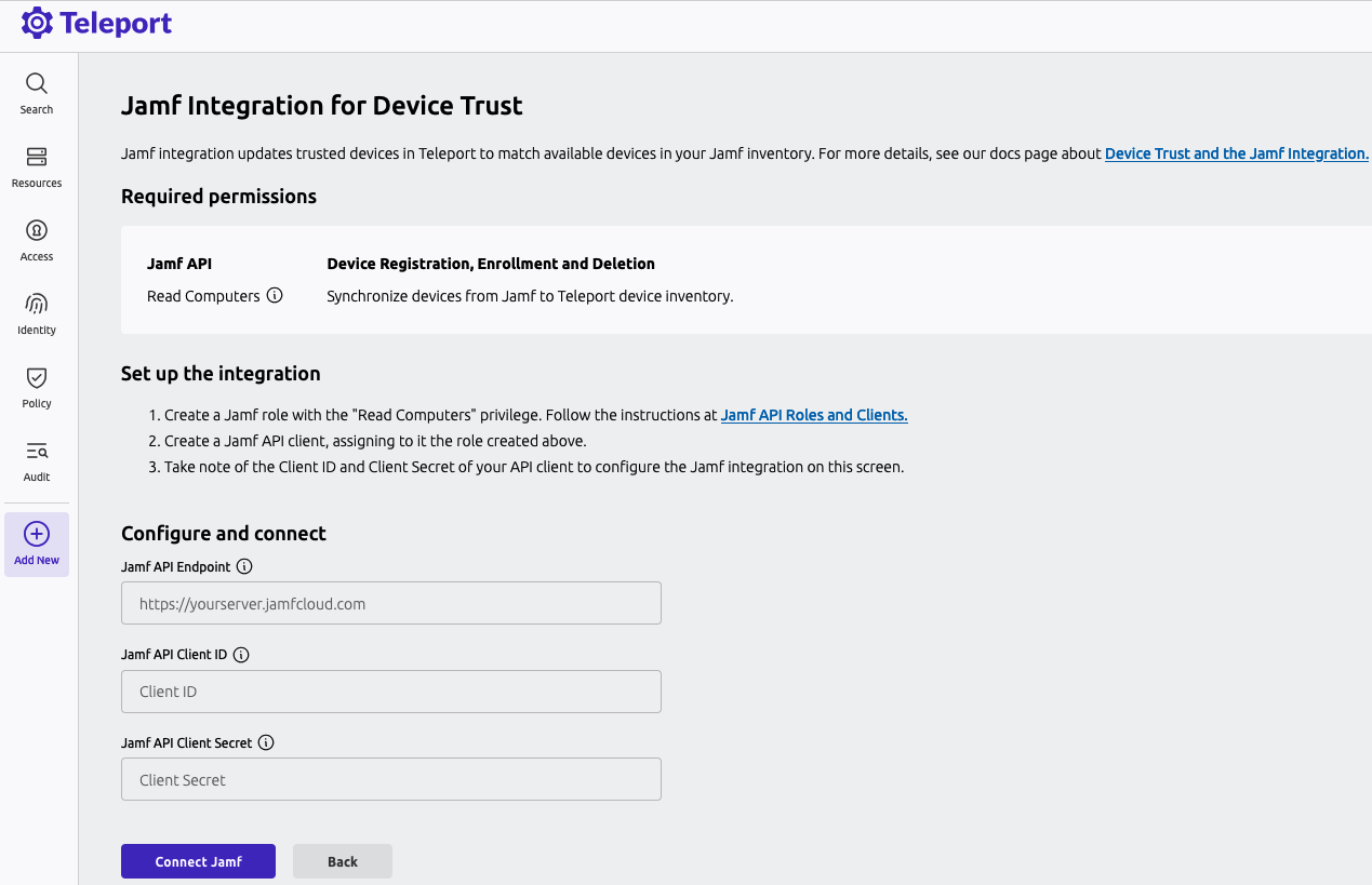 Configure Jamf plugin