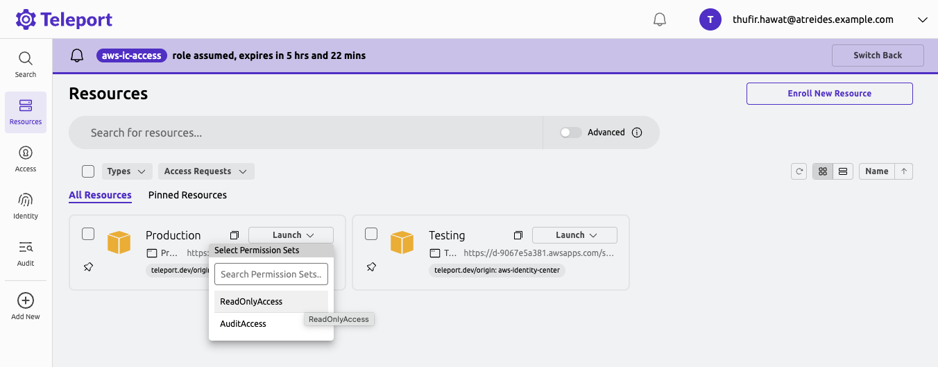 Assumed Role granting Identity Center Account Assignments