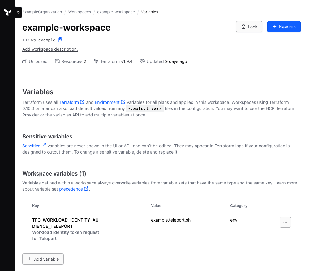 Terraform Cloud Dashboard Example